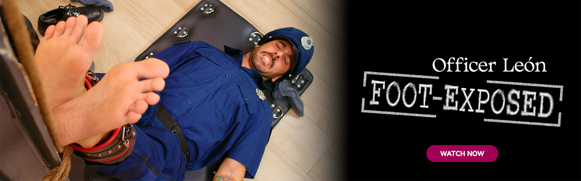 Officer León foot-exposed