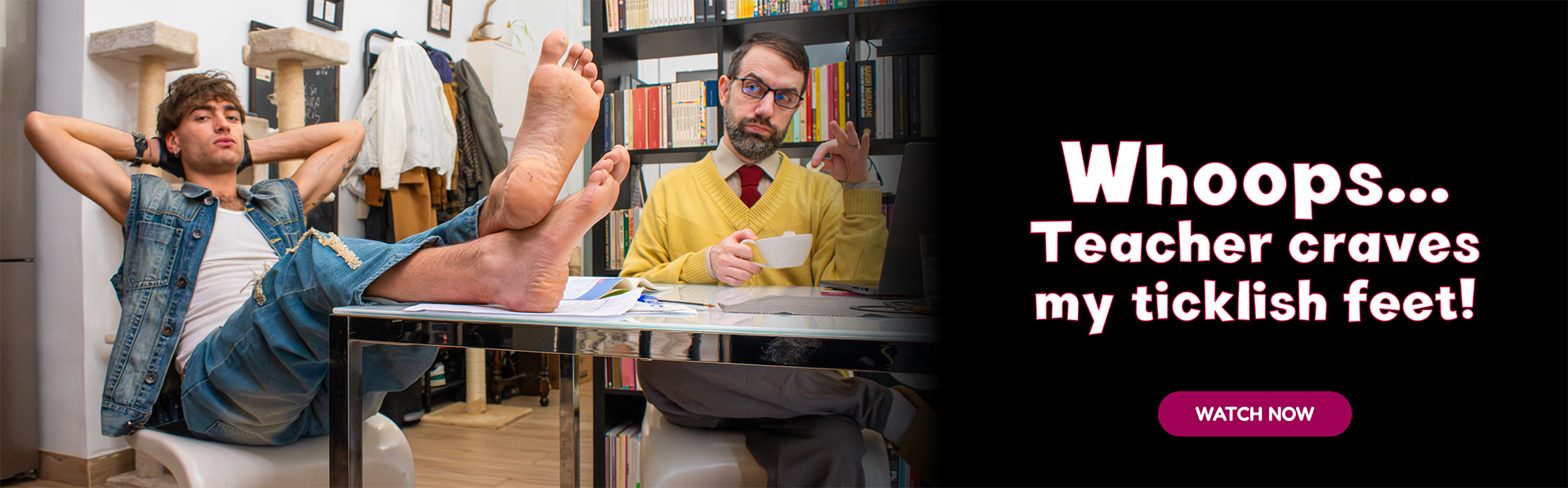Whoops... Teacher craves my ticklish feet!